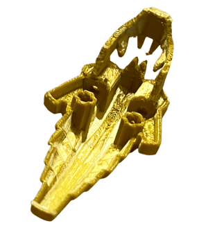 Image of Bionicle Takadox Head (FDM Plastic-Printed, Pearl Gold)