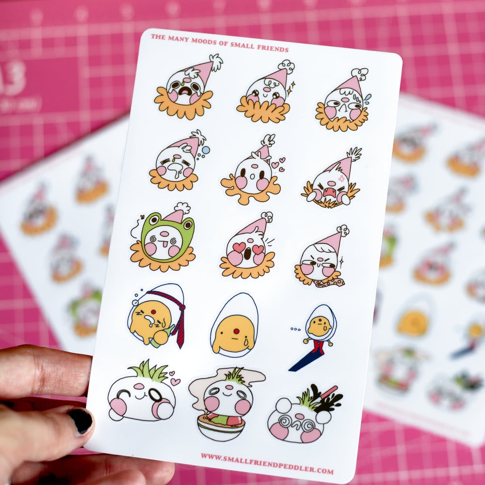 Image of The Many Moods of Small Friends  Vinyl Sticker Sheet