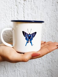 Image 1 of Blue Butterfly Camping Mug 