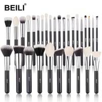 BEILI Black Makeup brushes set Professional Natural goat hair brushes Foundation Powder Contour Eyes
