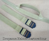 Image 2 of WWII 517th PRCT "Airborne" Chinstraps. NOS Buckles & HBT Webbing. 