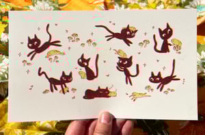 Little Black Cats Riso Print