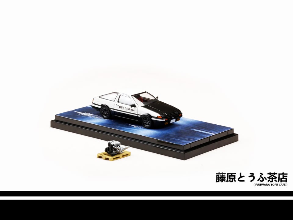 1 64 Initial D Ae86 Sprinter Trueno Diecast Model Car With Engine Fujiwara Tofu Cafe 1 64 Initial D Ae86 Sprinter Trueno Diecast Model Car With Engine Fujiwara Tofu Cafe