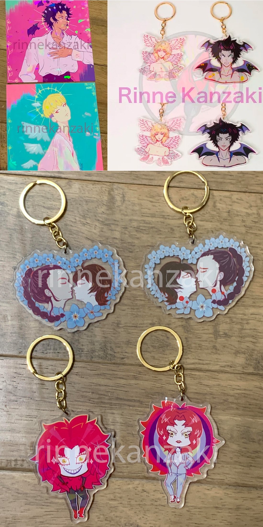 Image of DEVILMAN CRYBABY Charms and Holo Prints
