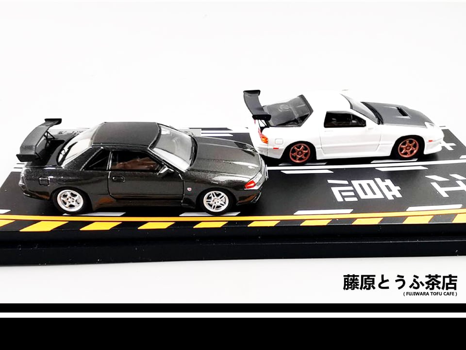 1:64 Mazda FC RX7 & Nissan R32 GTR Diecast Model Car | Fujiwara