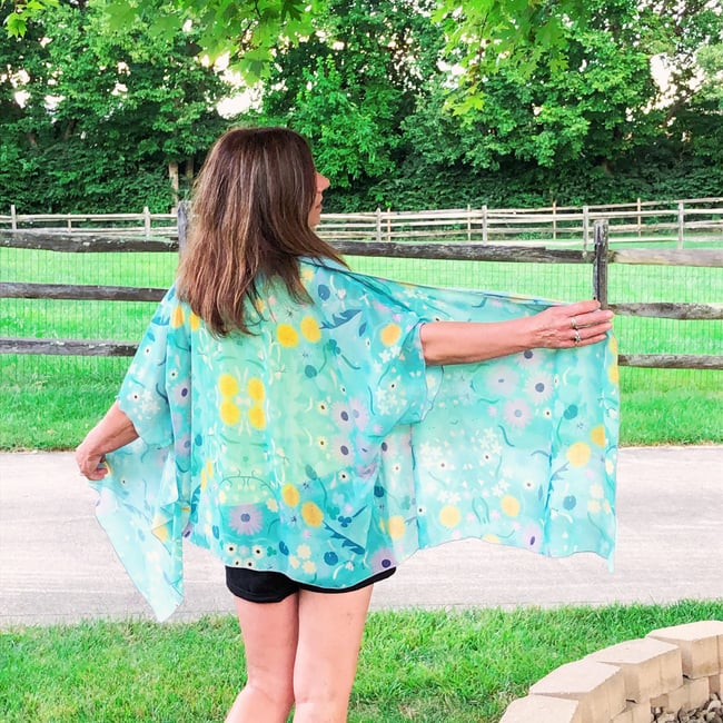 Wildflower Power - Draped Kimono