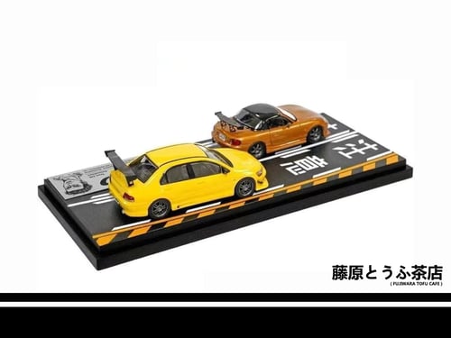 Image of 1:64 Mitsubishi Evo7 & Mazda Mx5 Miata Diecast Model Car