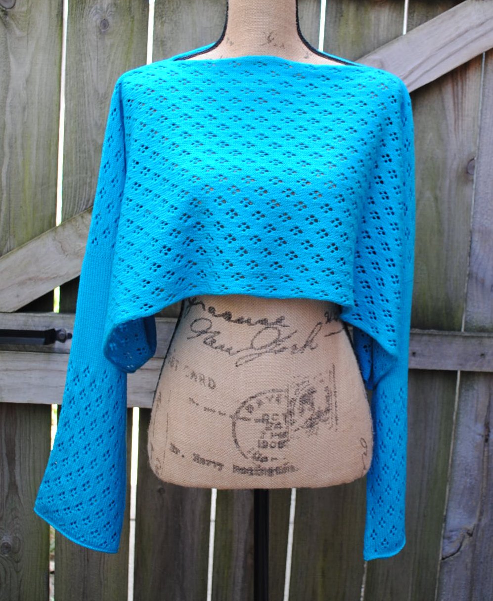 Image of Lace Knit Poncho Sleeves