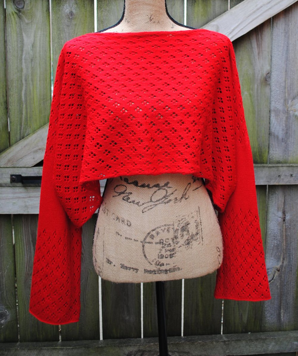 Image of Lace Knit Poncho Sleeves