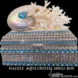 Image of Aqua Crystal Decorative Shell Box