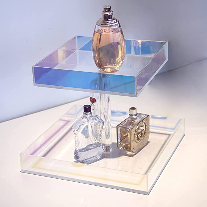 Image of Perfume Organizer Display Tray Rainbow Acrylic Handmade