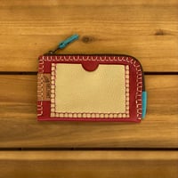 Image 2 of Cartera-tarjetero rojo y beige