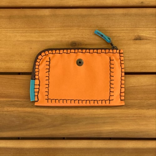 Image of Cartera-tarjetero naranja y marrón