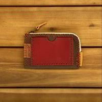 Image 3 of Cartera-tarjetero marrón y roja