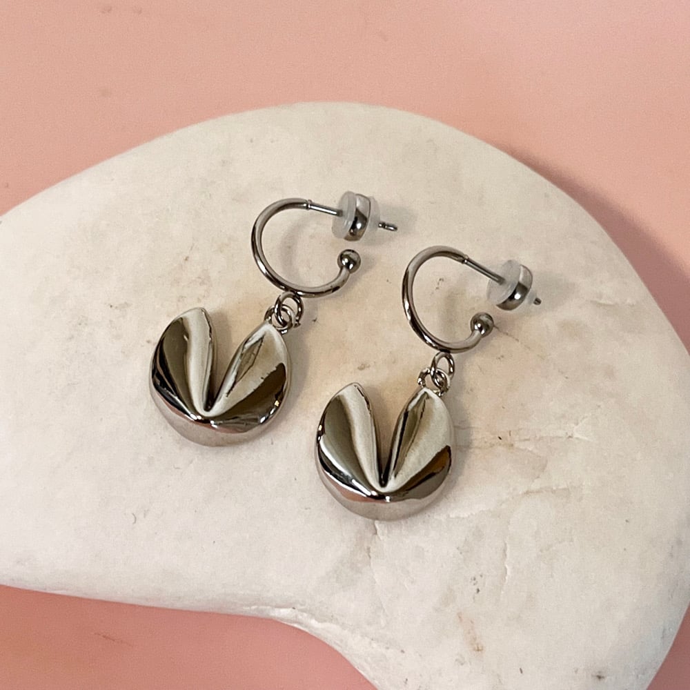 Image of Good Fortune Half Hoops - Stainless