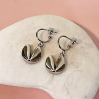 Image 3 of Good Fortune Half Hoops - Stainless