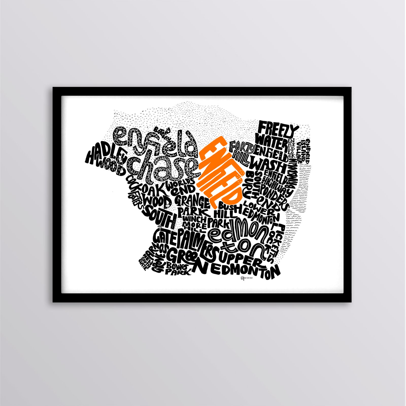 London Borough Of Enfield Districts Type Map Me On The Map   MOTM Etsy Master Enfield 