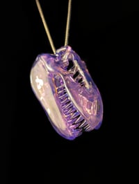 Image 2 of Fully cfl reactive T-Rex skull pendant. 