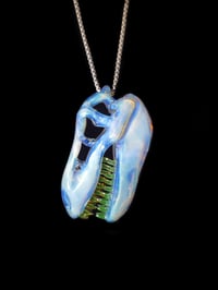 Image 3 of Mirage (CFL reactive) T-Rex skull pendant with illuminati teeth (UV)