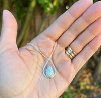 Image 2 of Teardrop Gobi Turquoise in Hammered Sterling Silver necklace