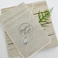 Image 1 of Teardrop Gobi Turquoise in Hammered Sterling Silver necklace