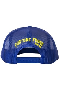 Image 2 of Stay Winning Fortune Frogs Blue Trucker Hat