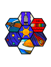 Space Hexagon Sticker (Free Shipping)