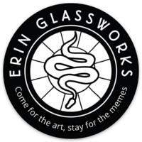 Image 1 of Erin Glassworks Logo Sticker (Joke & Real)