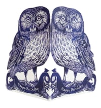 Image 2 of Blue Tawny Birthday Owl JL 3D 091