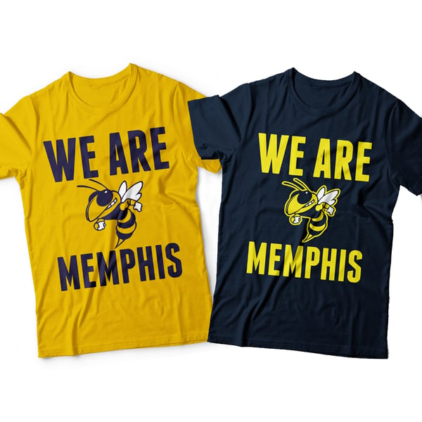 Image of We Are Memphis T-Shirt or Hoodie On Gold or Navy