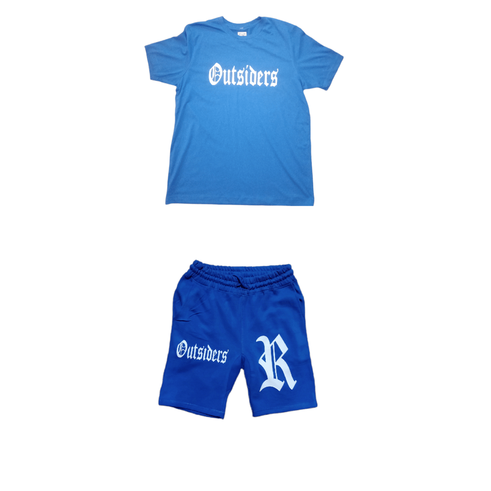 Image of Rebel Outsiders " Blue Shirt And Blue Shorts" Set