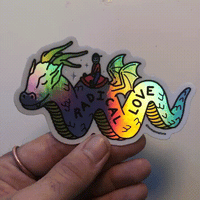 RADICAL LOVE DRAGON HOLOGRAPHIC STICKER