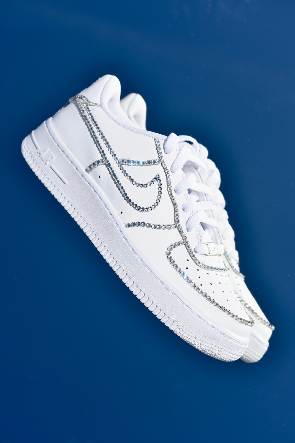 Dripping Blue Custom Air Force 1 Sneakers with Butterflies. Low, Mid & High Top Low / 13 M / 14.5 W