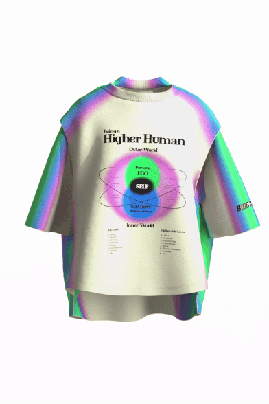HIGHER HUMAIN bi-shirt gradient cream