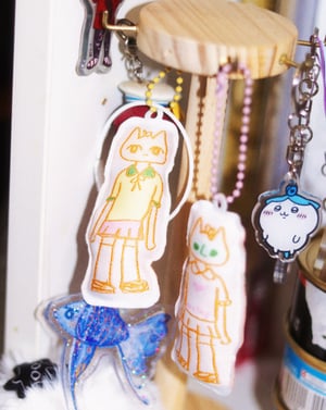 Silly Cat Girl Cloth Keychain