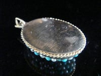 Image 3 of High quality heavy Victorian high carat 15ct rose gold turquoise pearl pendant