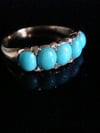VICTORIAN 18CT YELLOW GOLD TURQUOISE AND DIAMOND 5 STONE RING WONDERFUL QUALITY