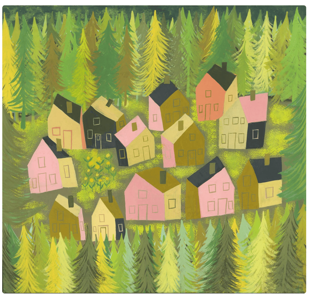 Image of A small town in the Pacific Northwest. Limited edition print.