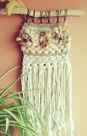 Woven wallhangings in neutrals 