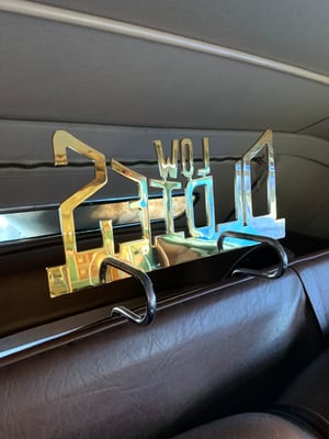 Image of LOWRIDER PLAQUE HOLDER HIGH POLISHED STAINLESS & GOLD PLATED 