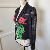 Image 4 of Black Sabbath long sleeve corset blouse. Size XS/S