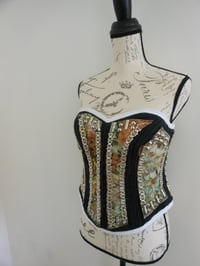 Image 4 of Graffiti-print suede corset with bullet cone and pistol studs rap hip-hop 90s