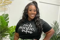 Image 2 of PLUS SIZE BLACK 'RICH AUNTIE VIBES` TEE