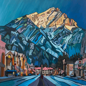 Painting: Sunrise on Cascade Mountain (Banff)