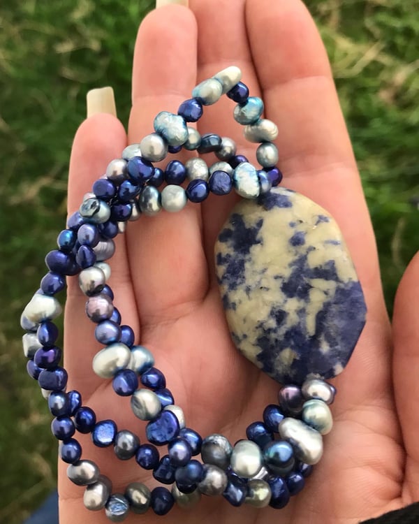 Image of Blue pearl and Sodalite set