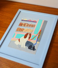 Image 1 of Waiting Dogs - the original painting in frame