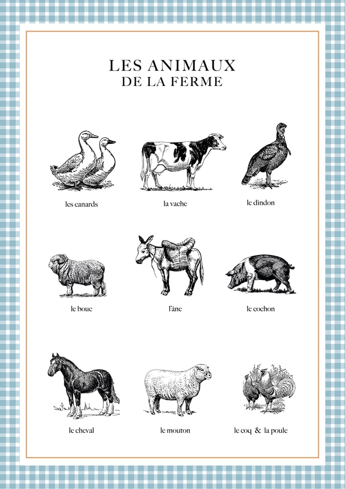 Image of Affiche les animaux de la ferme
