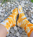 Image of Batik Socken orange weiss