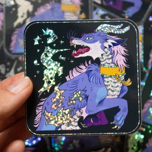 Dragon/dog holo sticker