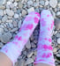 Image of Batik Socken pink weiss